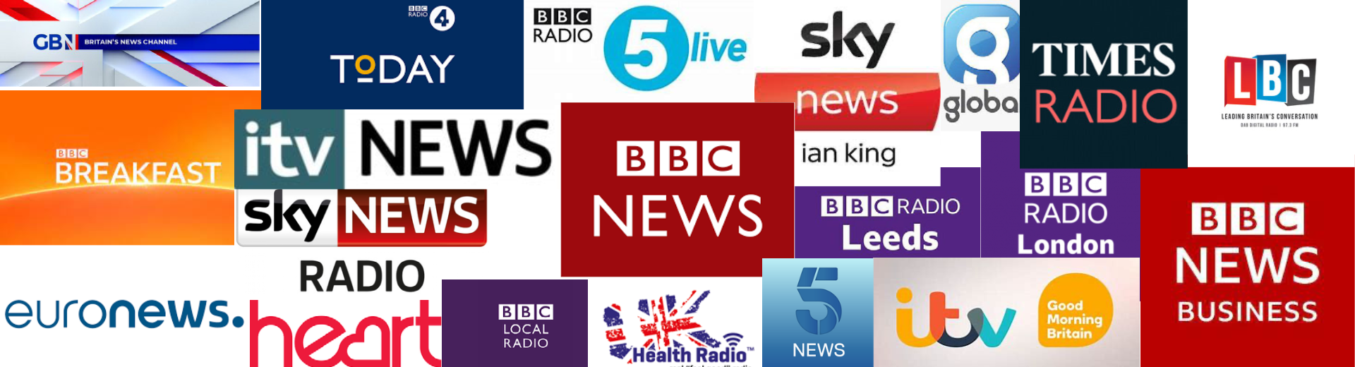 What is a PR campaign - Shows a collection of broadcaster logos