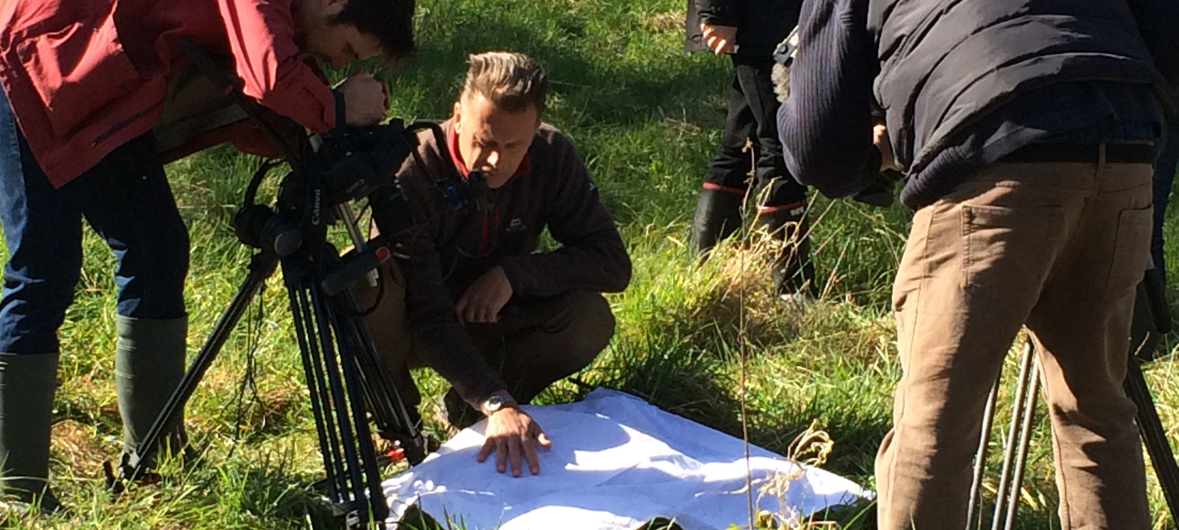 chris Packham filming b-roll for television