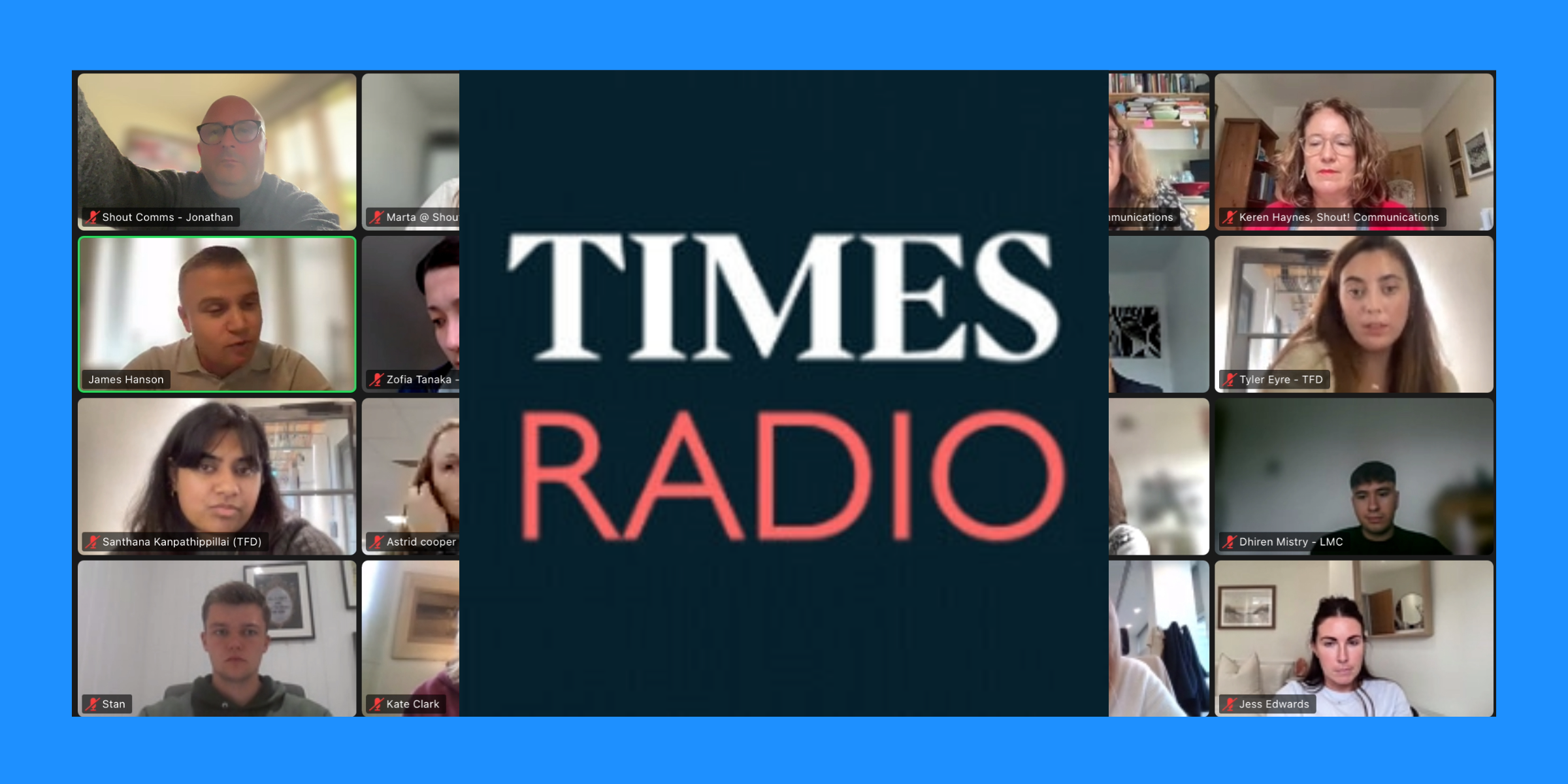 Times radio logo and zoom audience