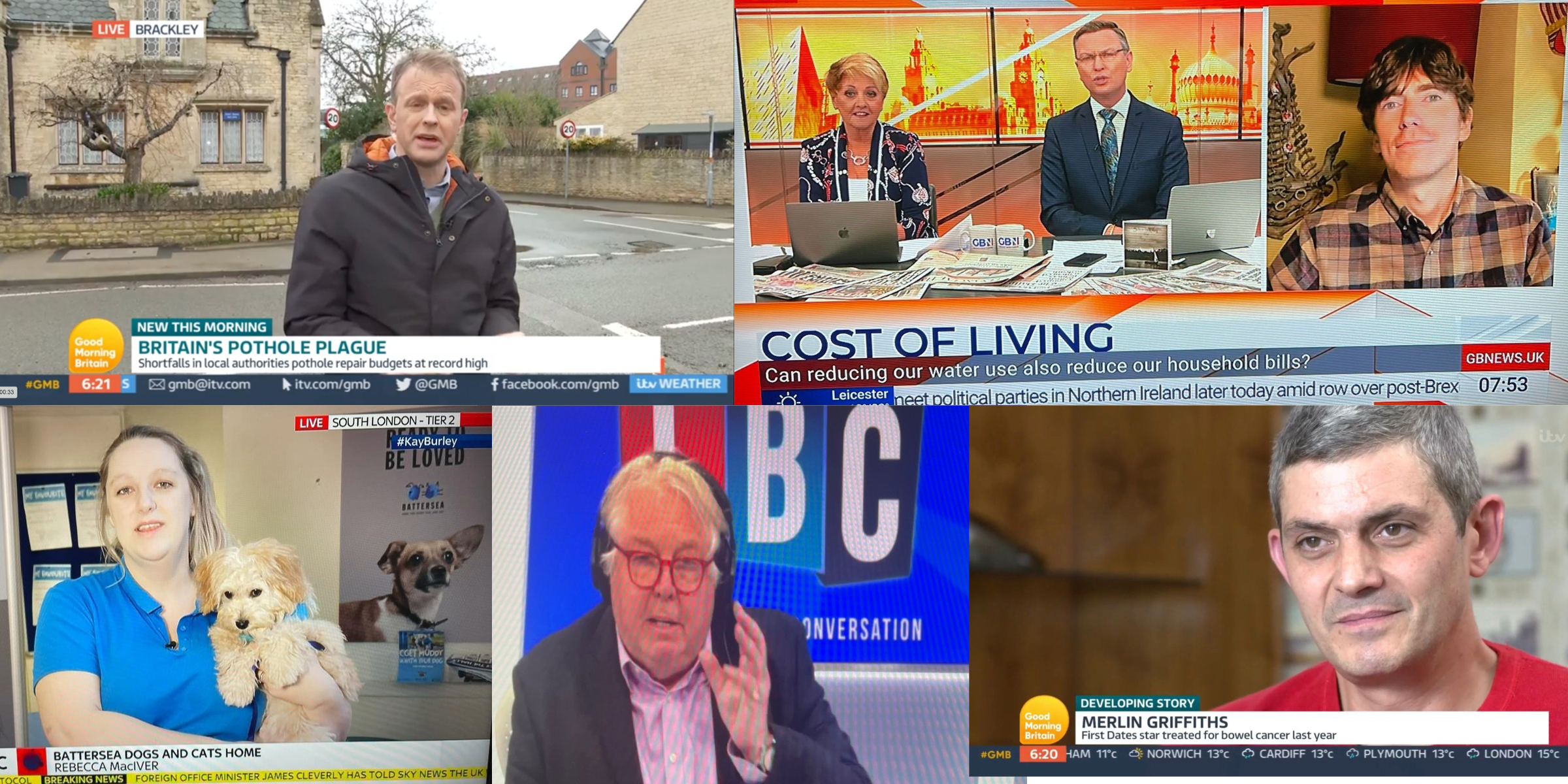 Montage of TV screens