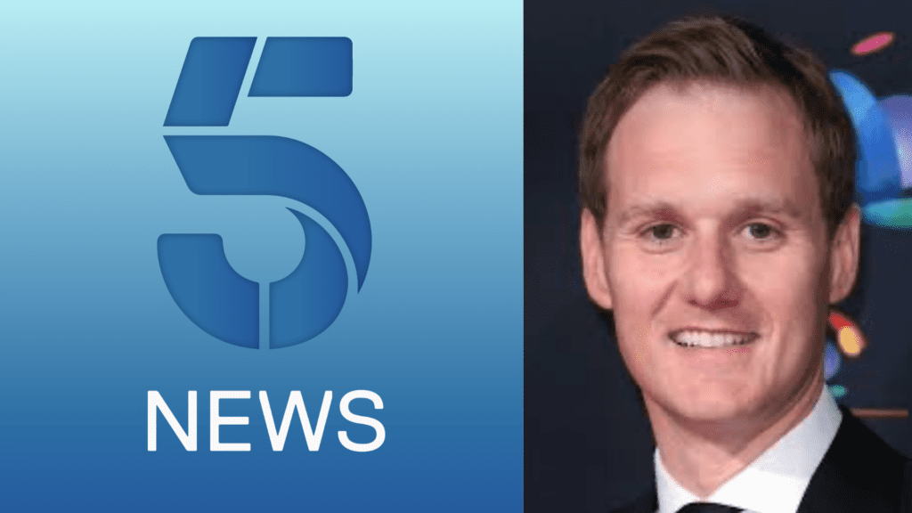 channel 5 news logo and presenter dan walker 