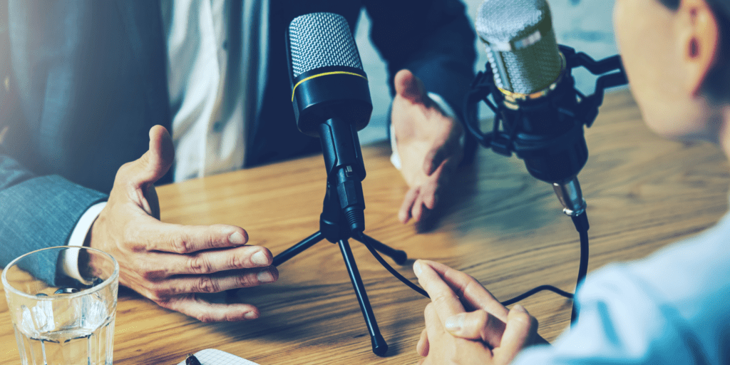 microphone and hands