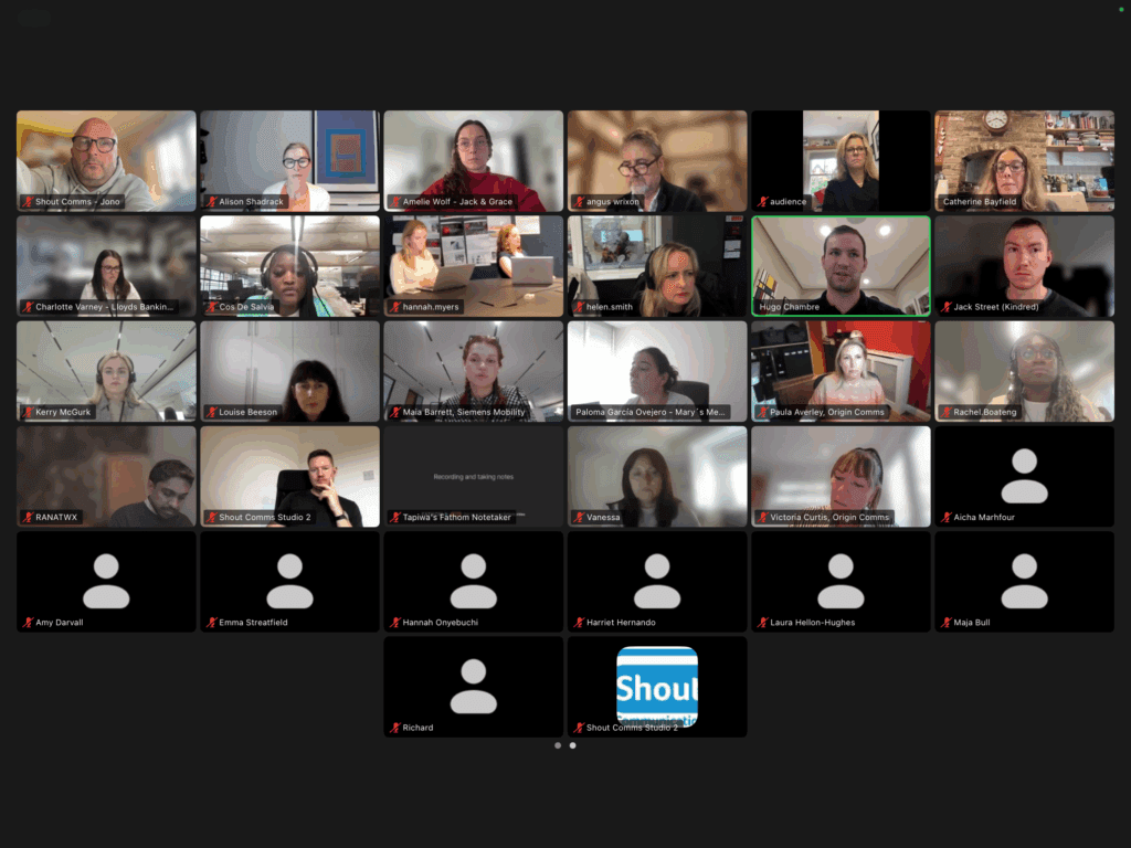 Small Talk audience on Zoom